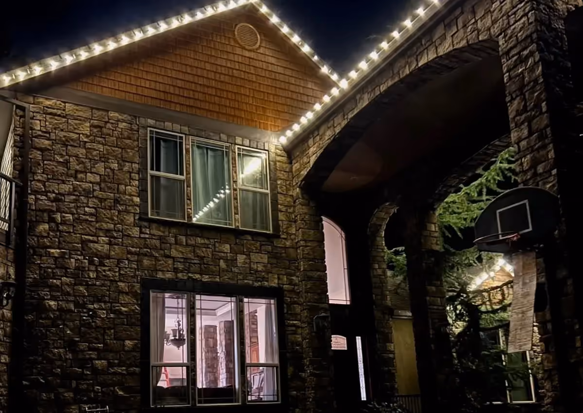 Light along every roofline — Cascade Armor job photo